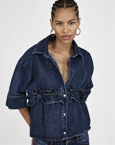Rabens Saloner - Paige Denim Skjorte - Dark Washed Indigo